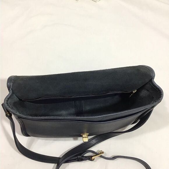 Vintage Coach Blue/Black City Bag 9790 Leather Shoulder Crossbody Bag - Picture 14 of 16